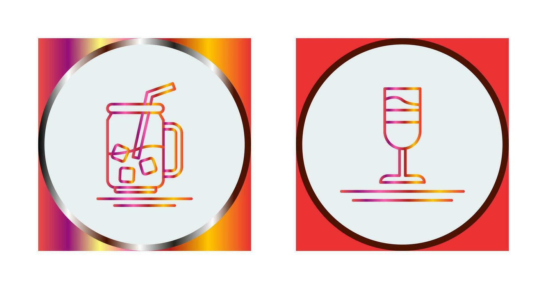 Iced Tea and Rainbow Drink Icon vector