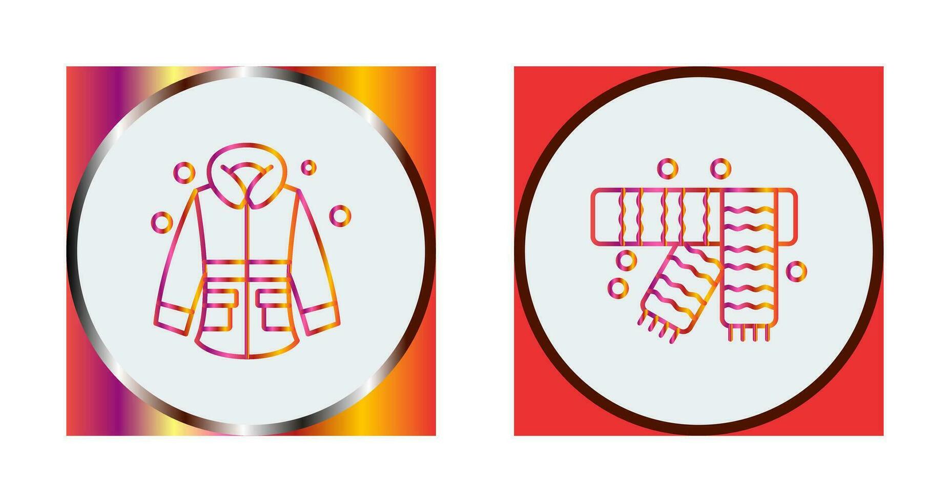 Winter Jacket and Winter Scarf Icon vector