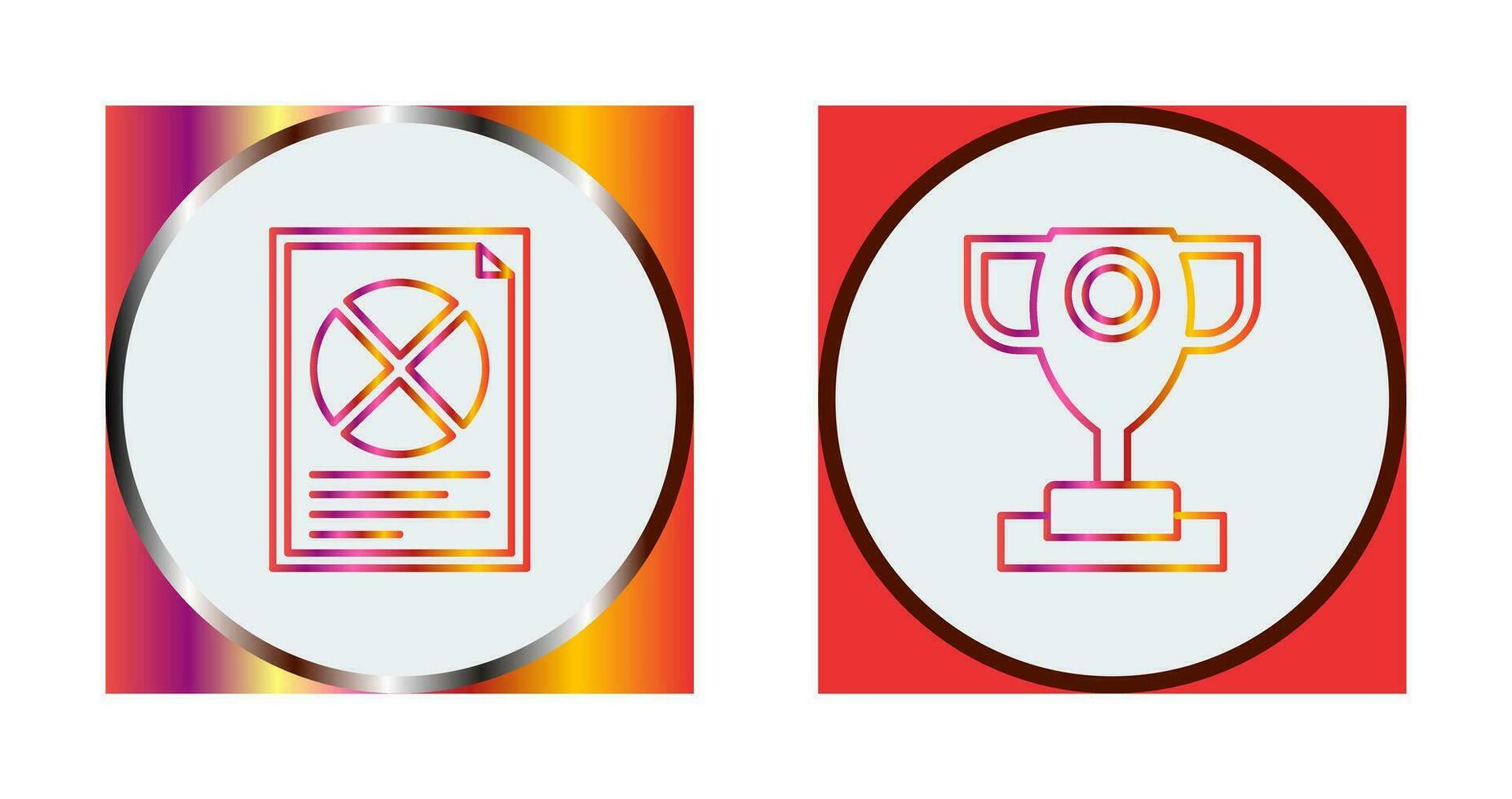 Pie Chart and Trophy Icon vector