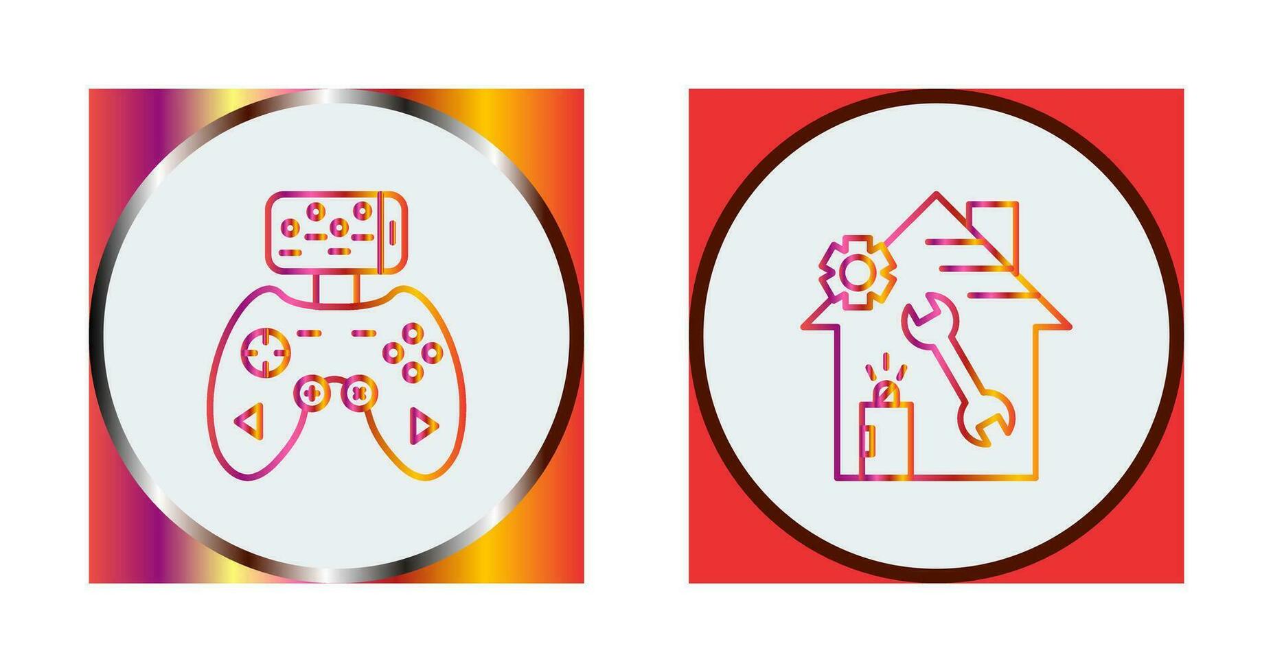Game Controller and home repair Icon vector