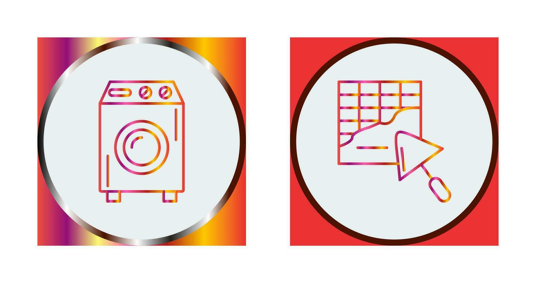 Washing Machine and Plastering Icon vector