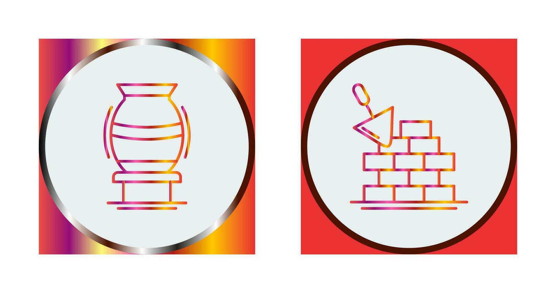 vase and brickwall Icon vector