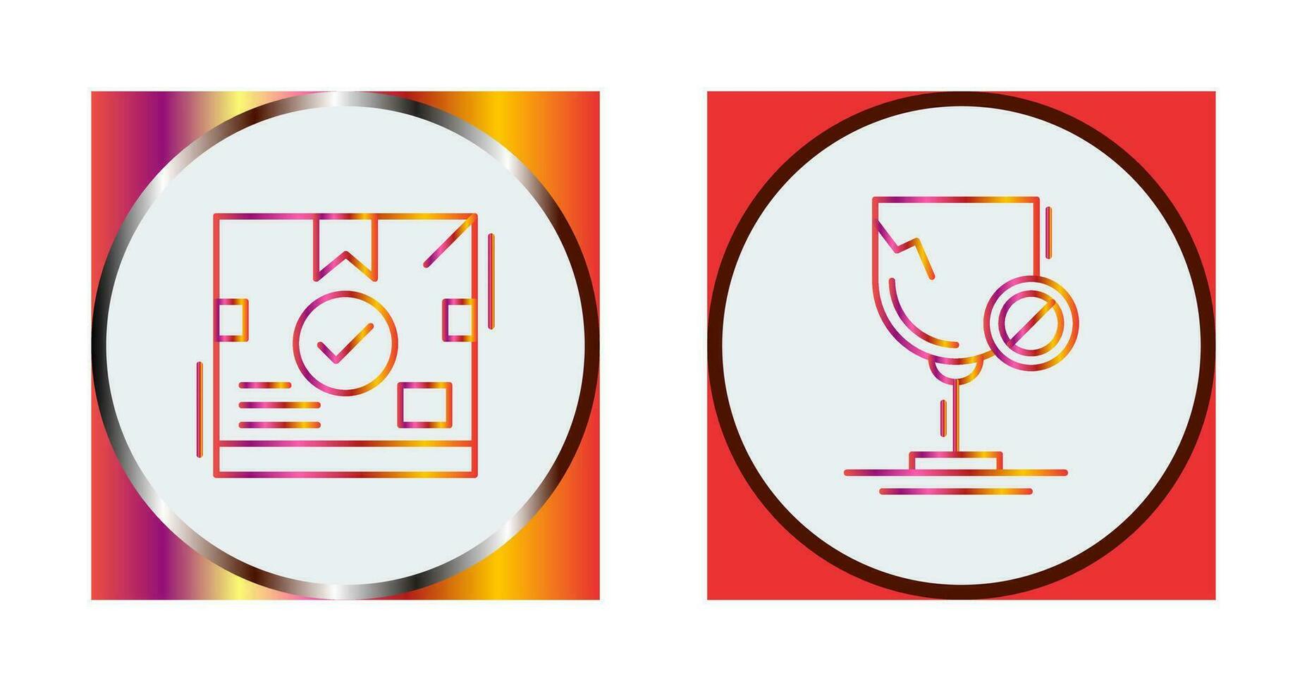 delivery box and glass Icon vector