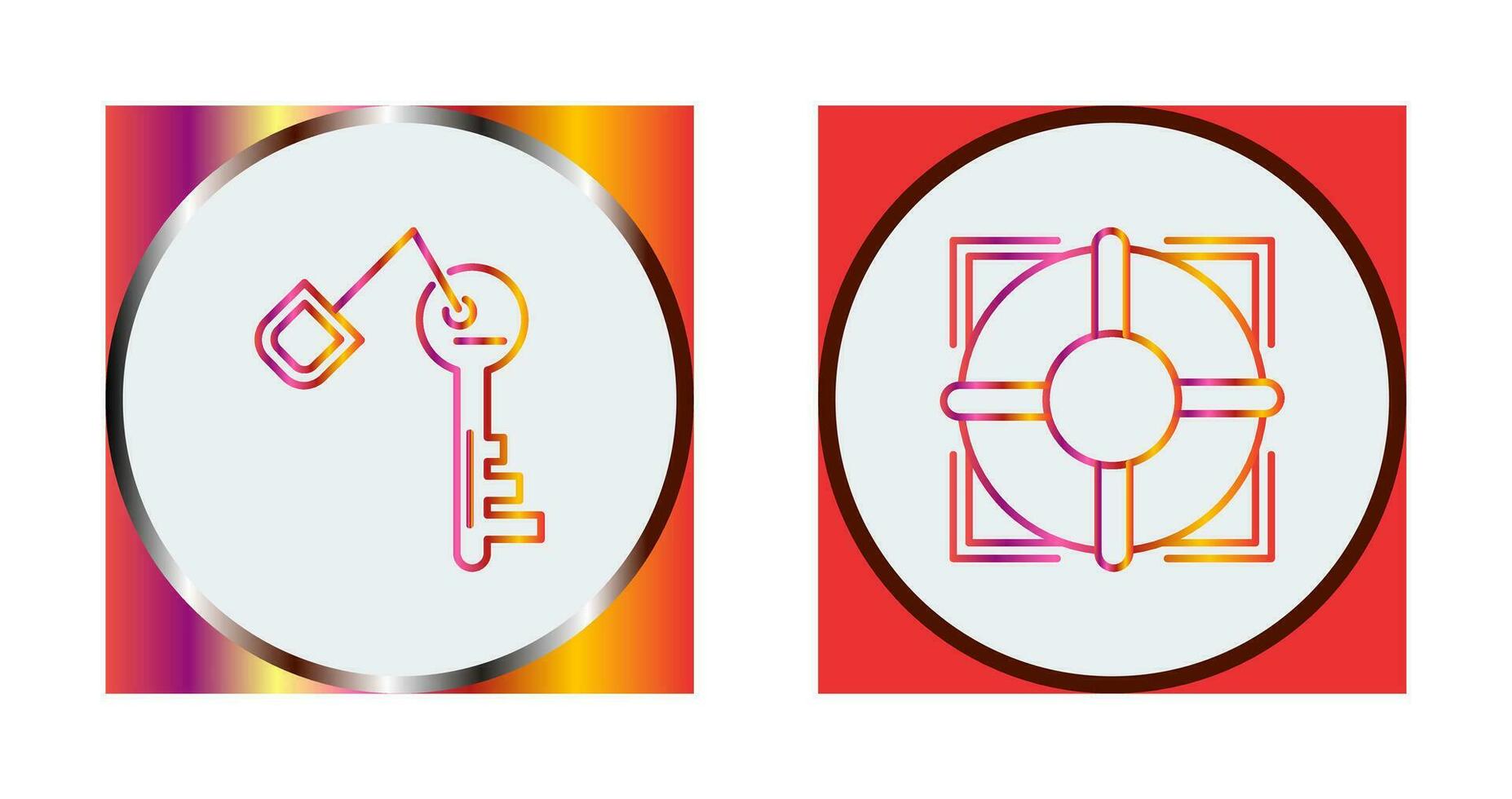 Key and Lifebuoy Icon vector