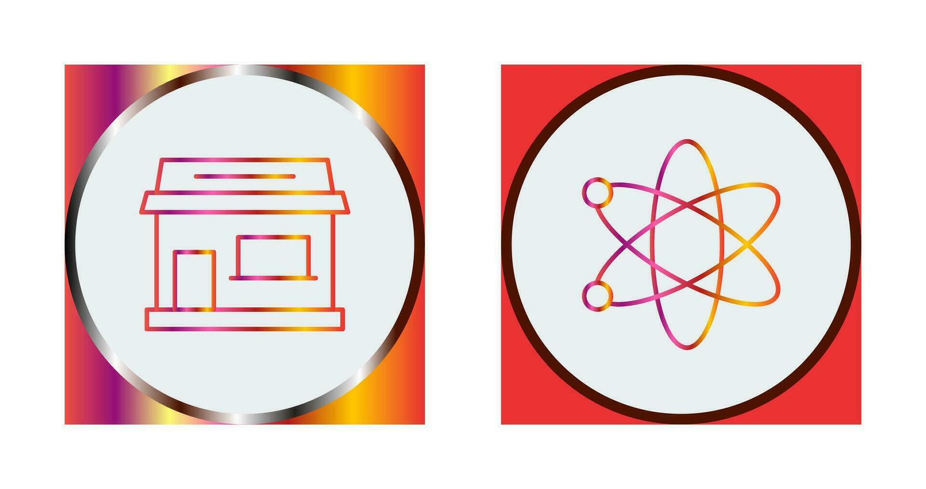 Shop and Atom Icon vector