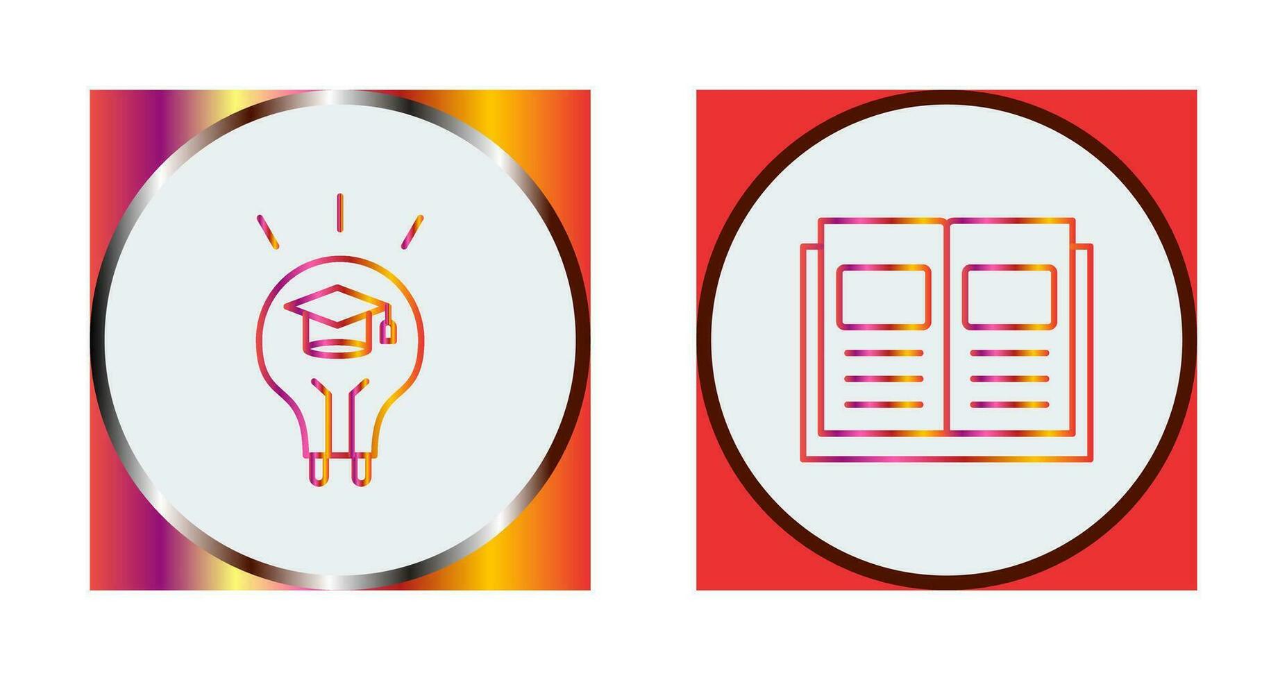 Light Bulb and Ebook Icon vector