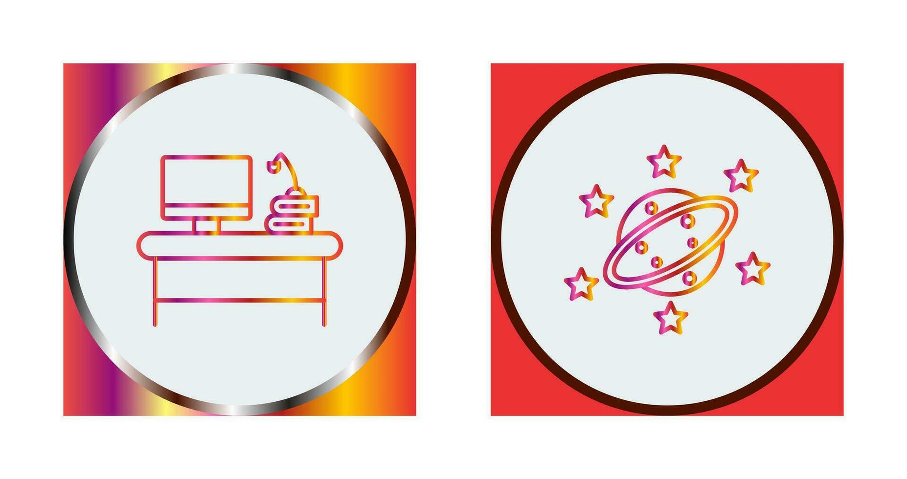 Desktop and Saturn Icon vector