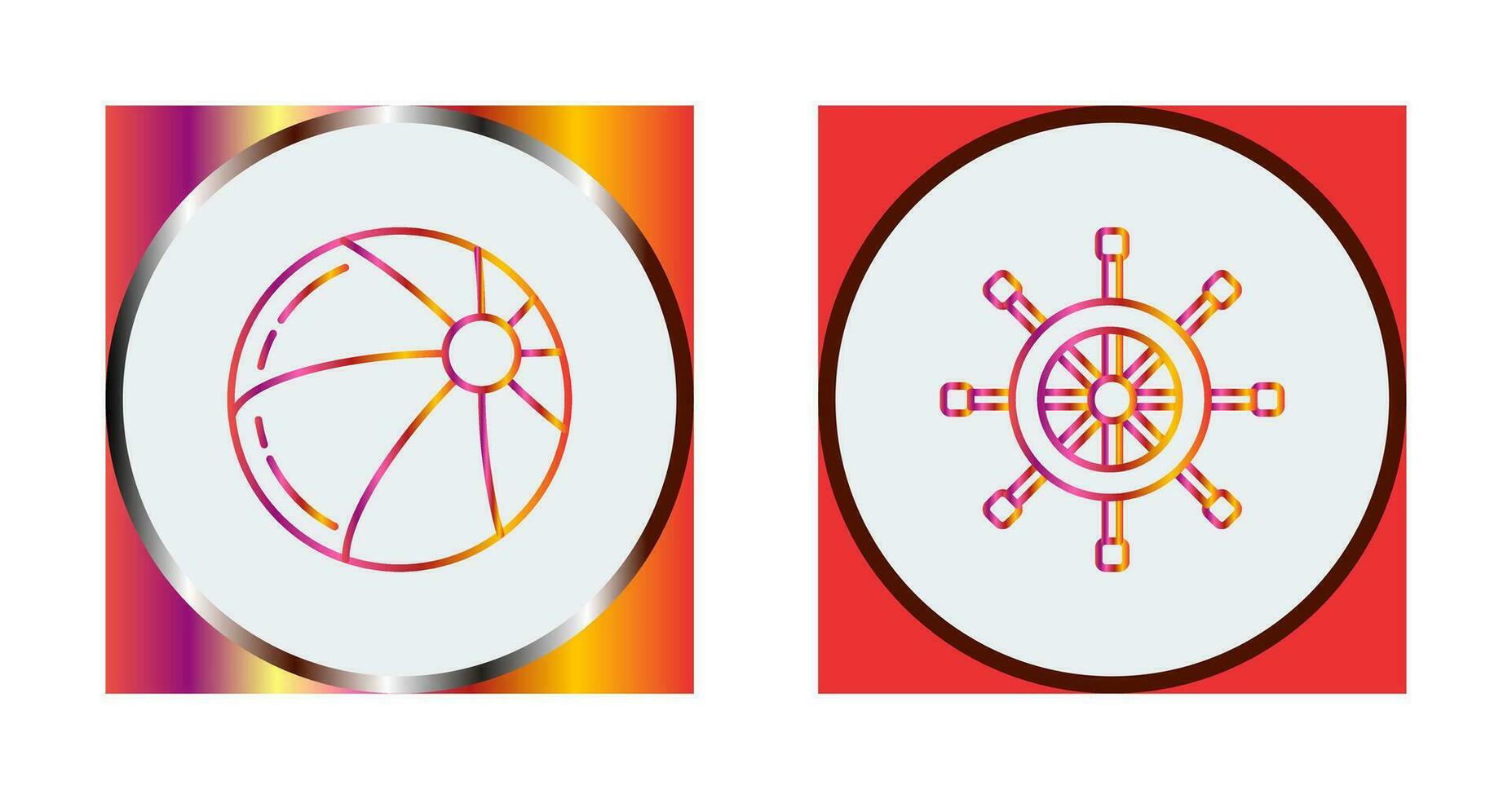 Beach Ball and Rudder Icon vector