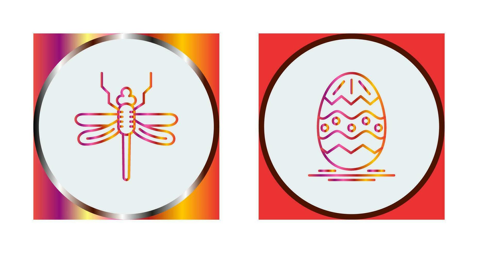 Dragonfly and Easter  Icon vector