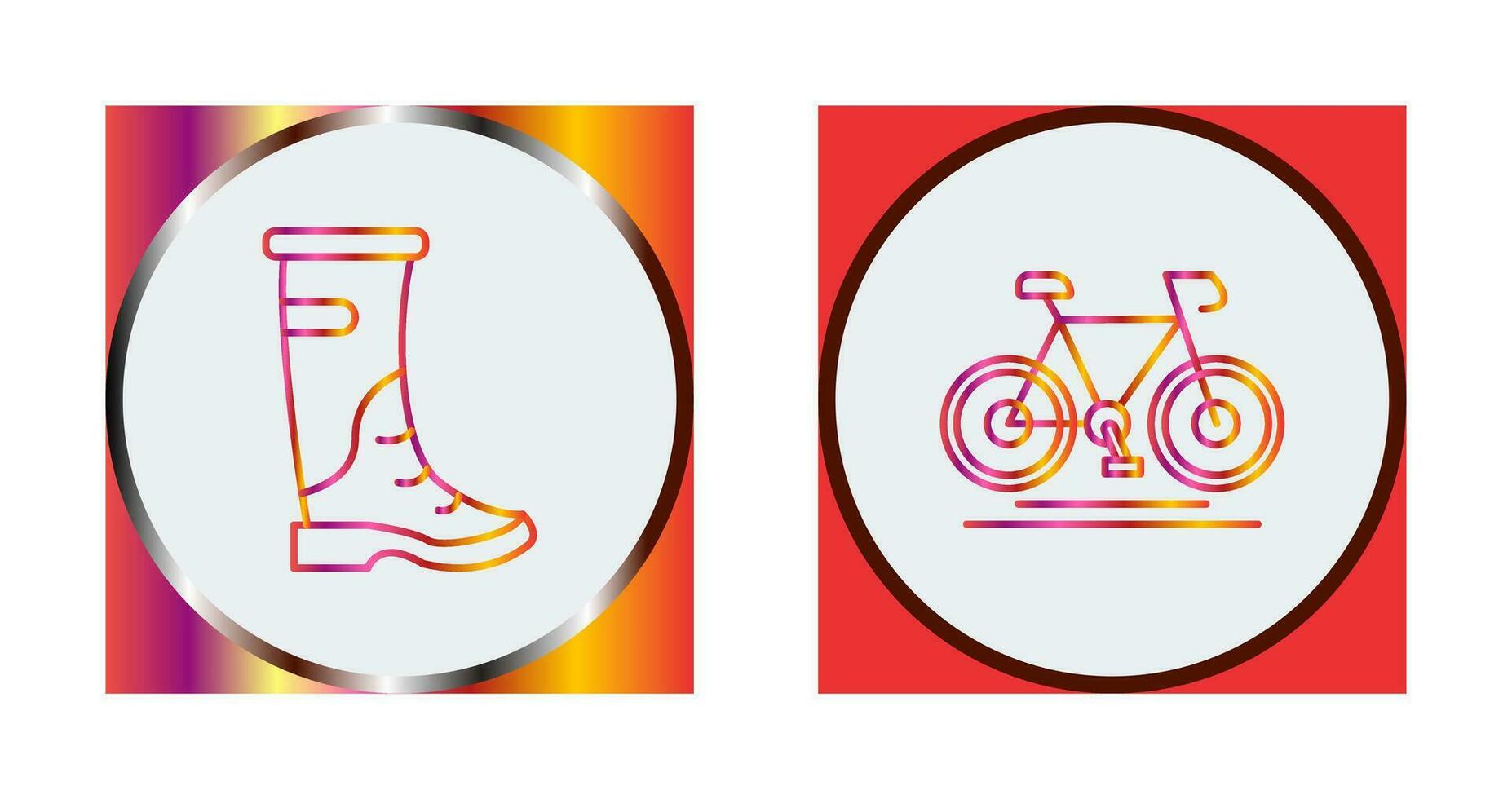 Rain Boots and Cycling Icon vector