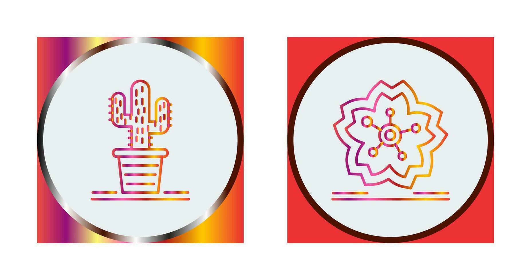 Cactus and Cherry Blossom Icon vector
