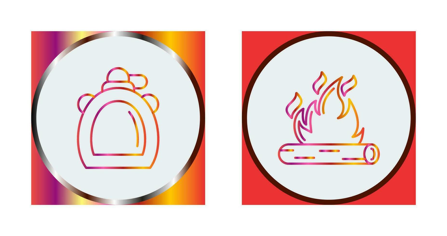 Canteen and Bonfire Icon vector