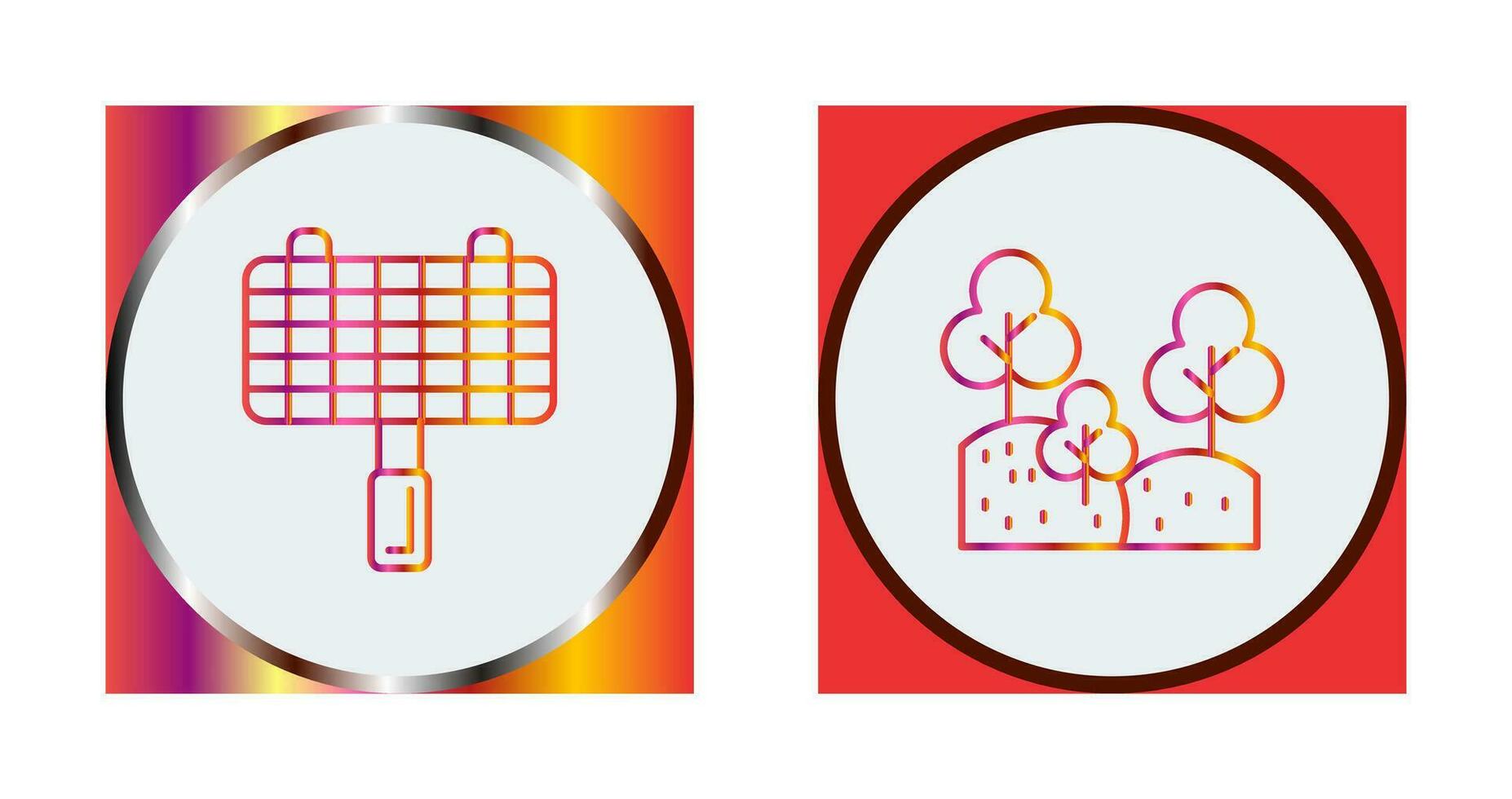 Grill and Forest Icon vector