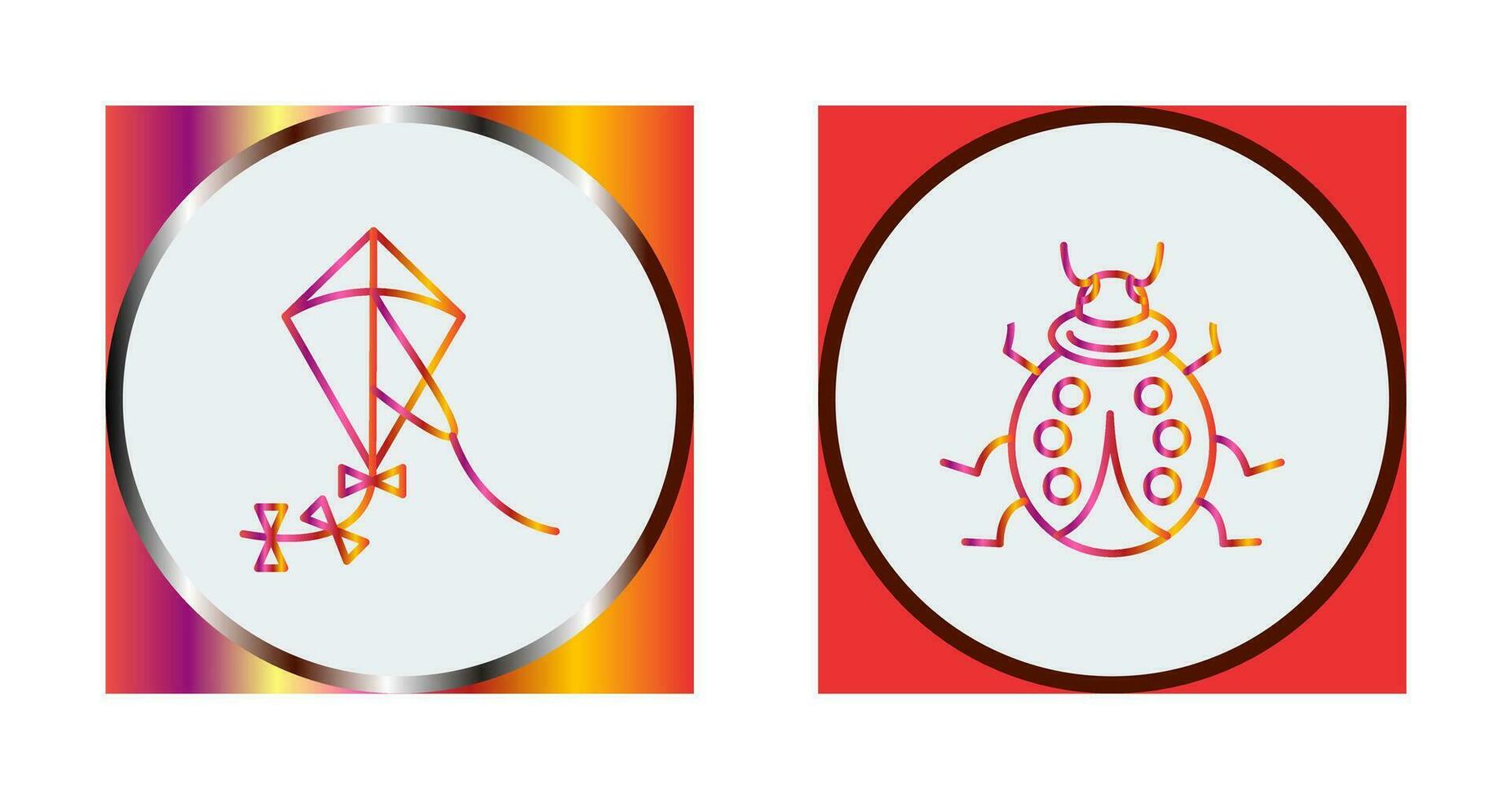 Kite and Ladybug Icon vector