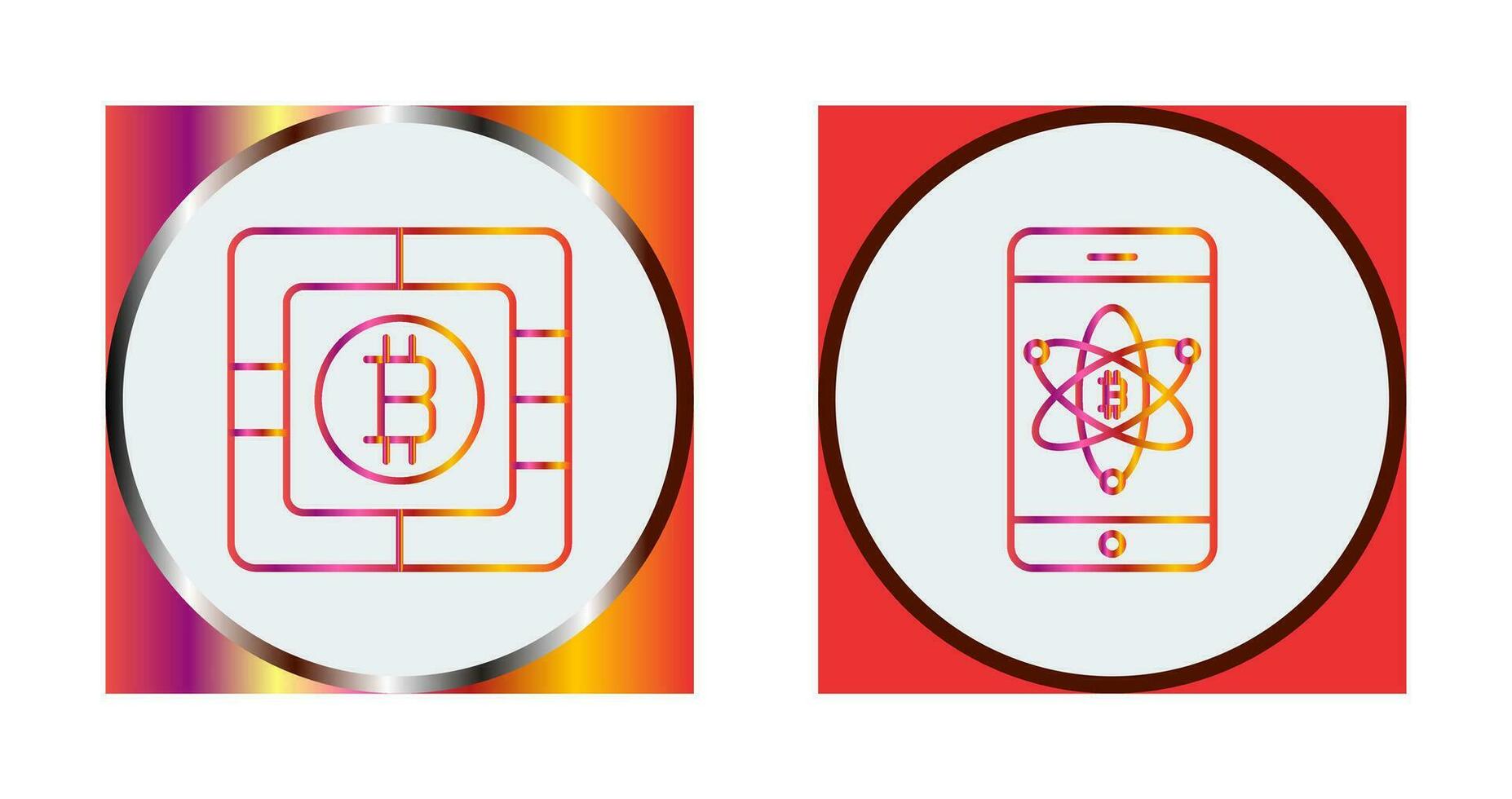 Bitcoin Chip and Mobile Icon vector