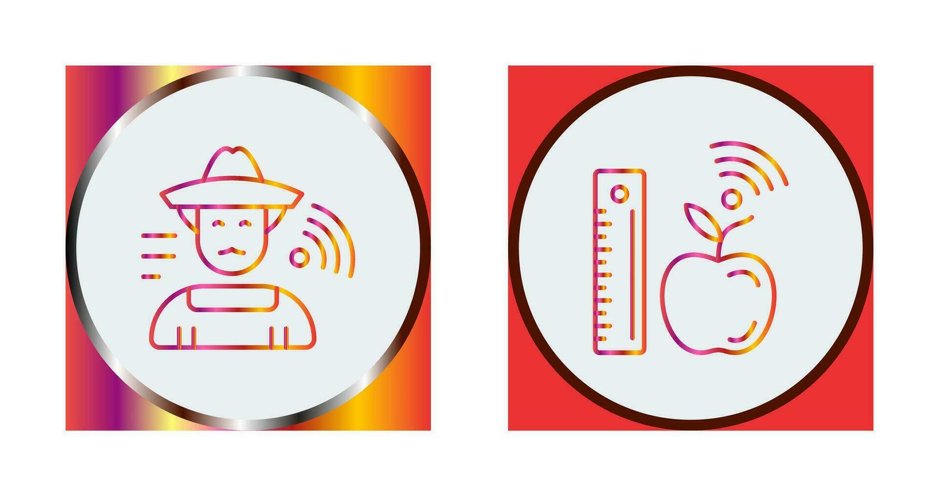 Farmer and Measure and Measure Icon vector
