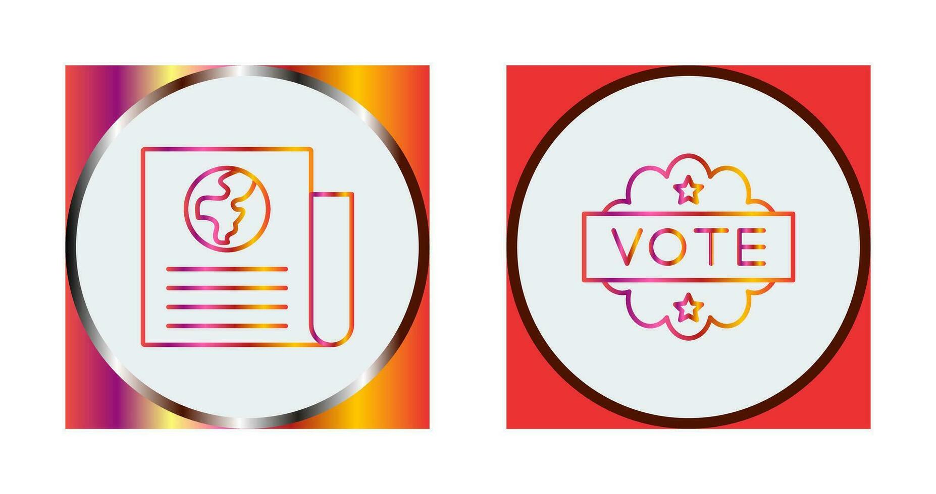 Newspaper and Vote  Icon vector