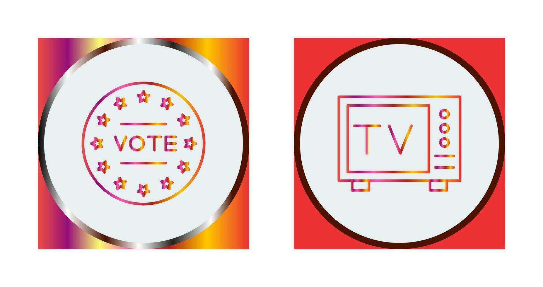 Vote and Tv Icon vector