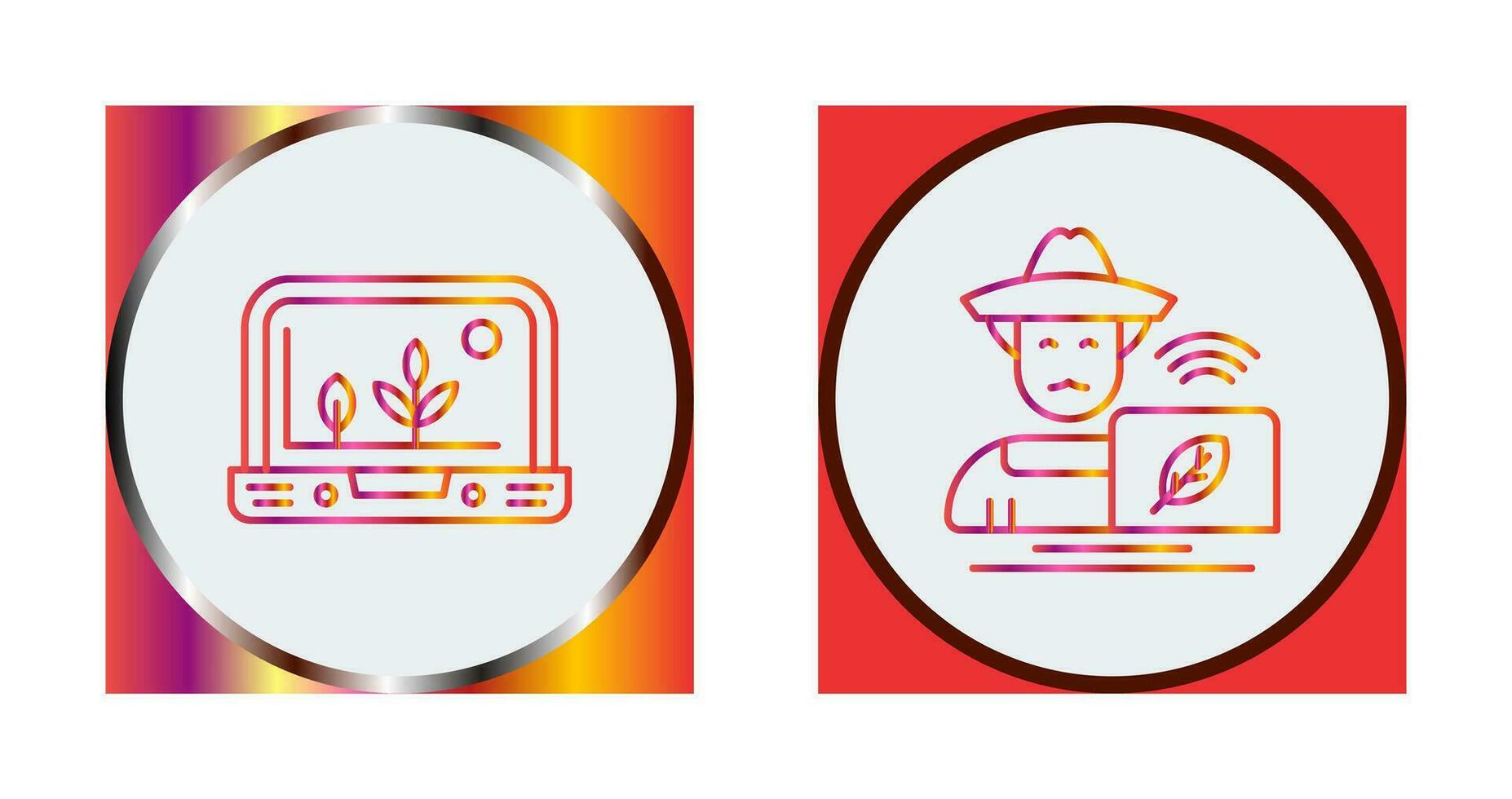Smart Farm and Farmer Icon vector