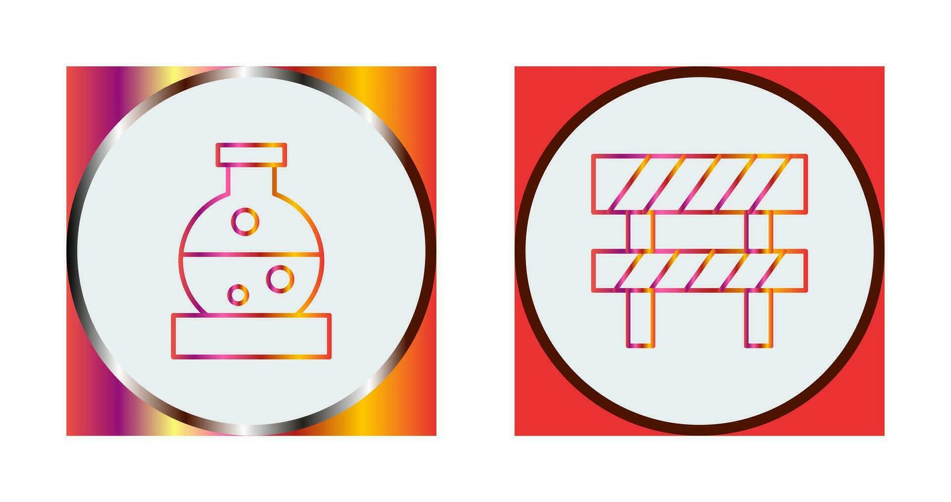 Flask and Barrier Icon vector