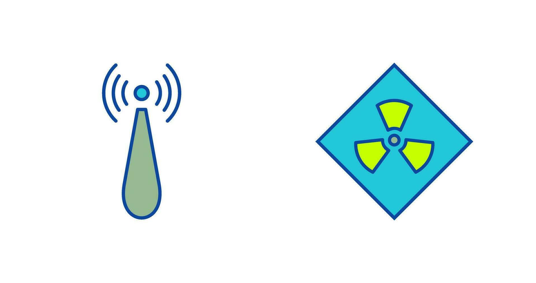 non ionizing radiation and radiation Icon vector