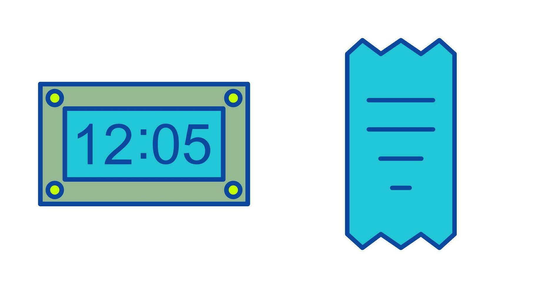 timer and receipt Icon vector