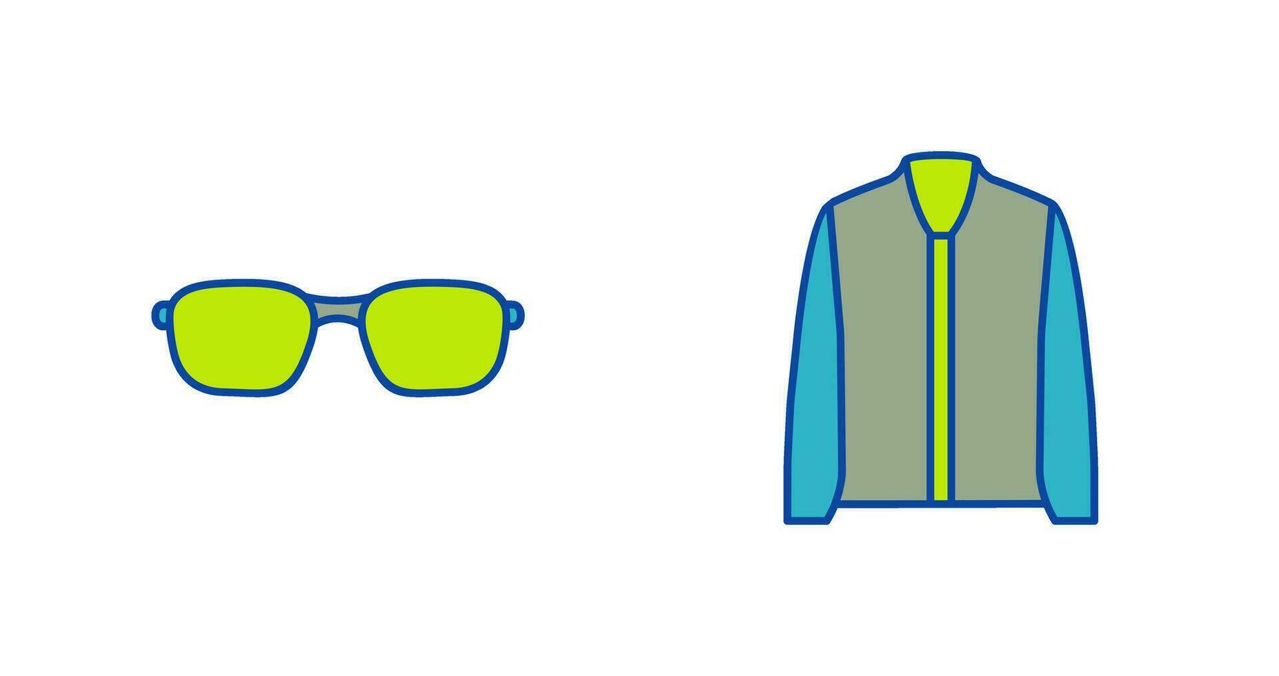 lentes y chaqueta icono vector