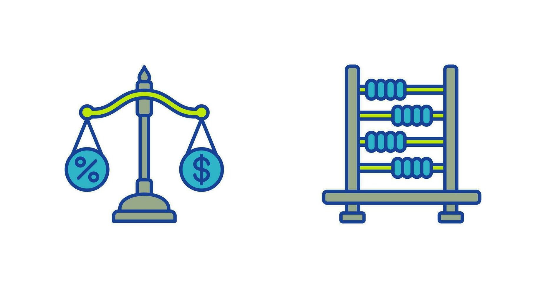 Scale and Abacus Icon vector