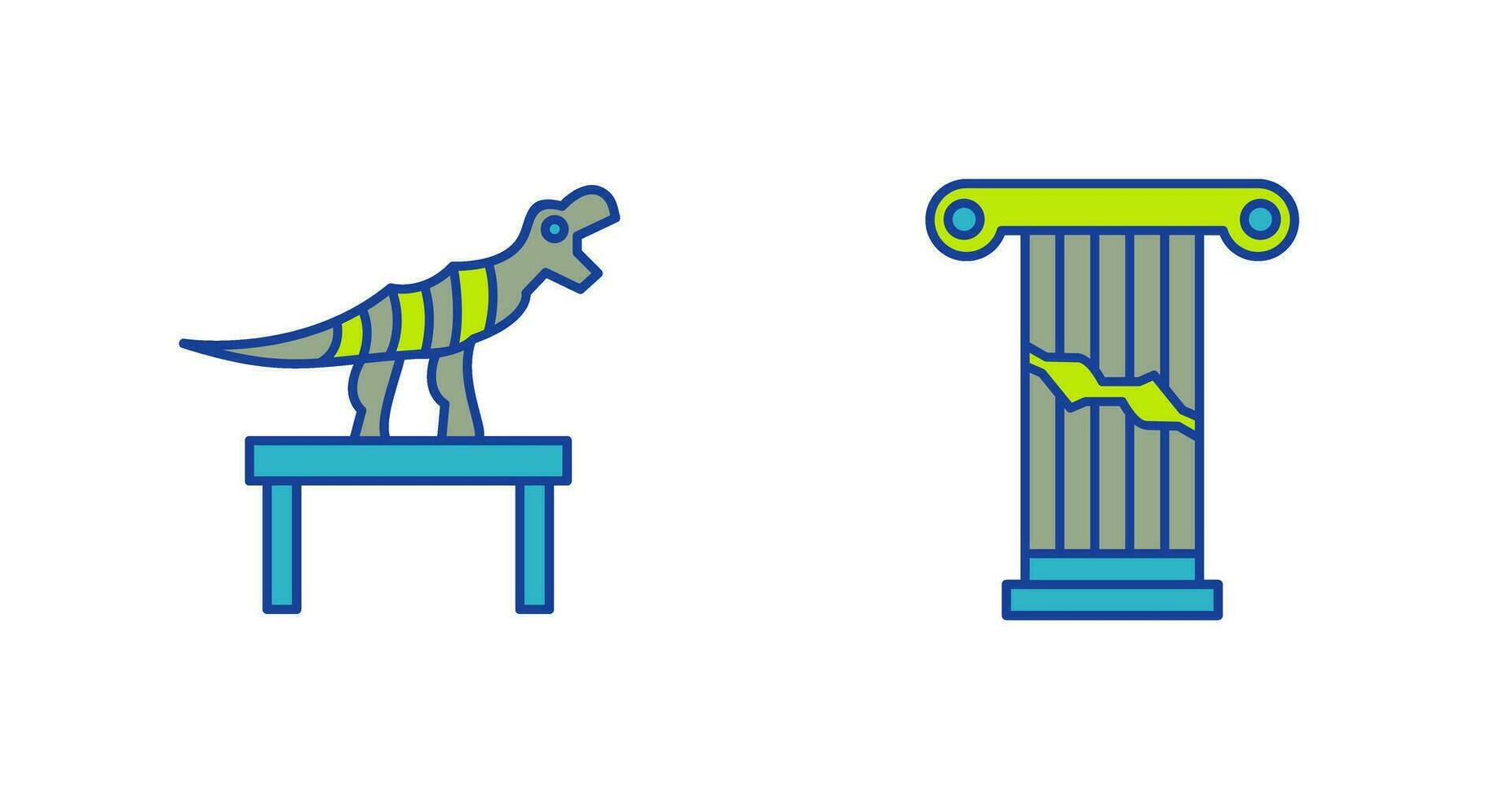 Bones Exhibit and Broken Icon vector
