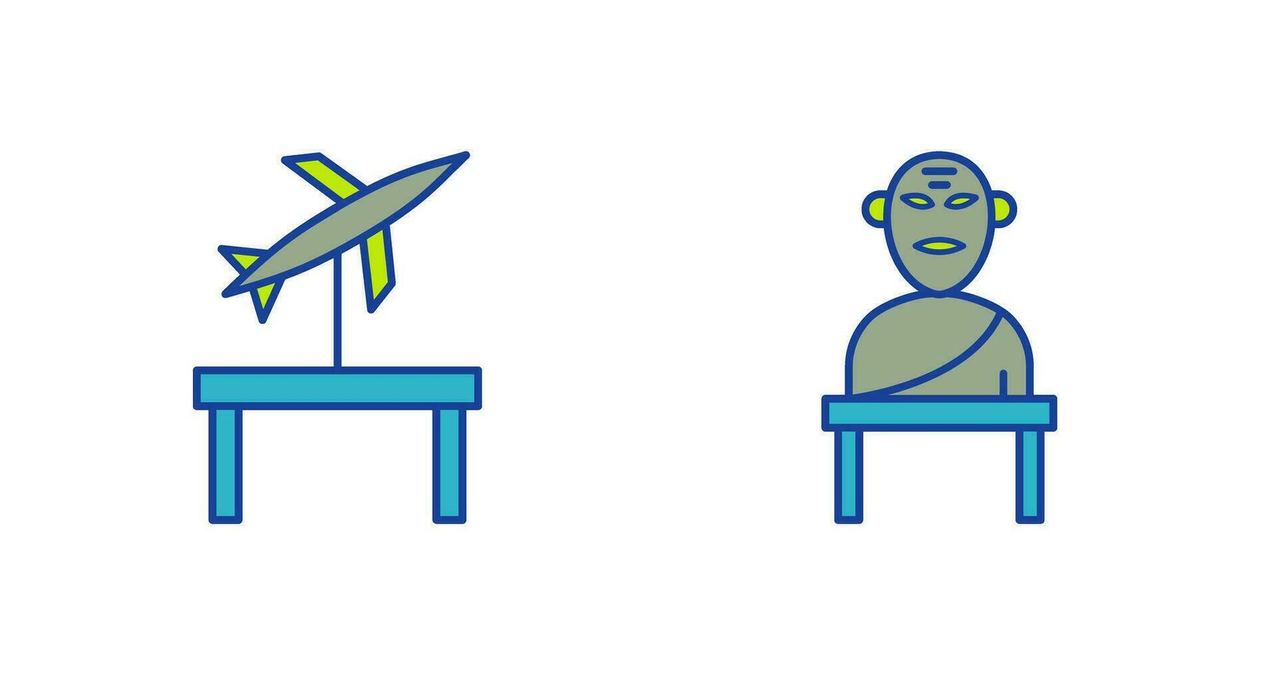 Jet Exhibit and Greek god Icon vector