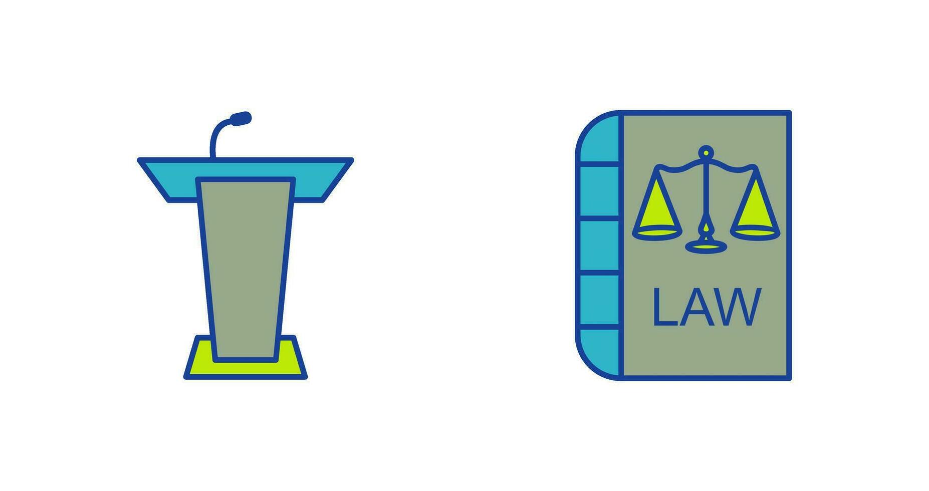 Podium and Law Icon vector