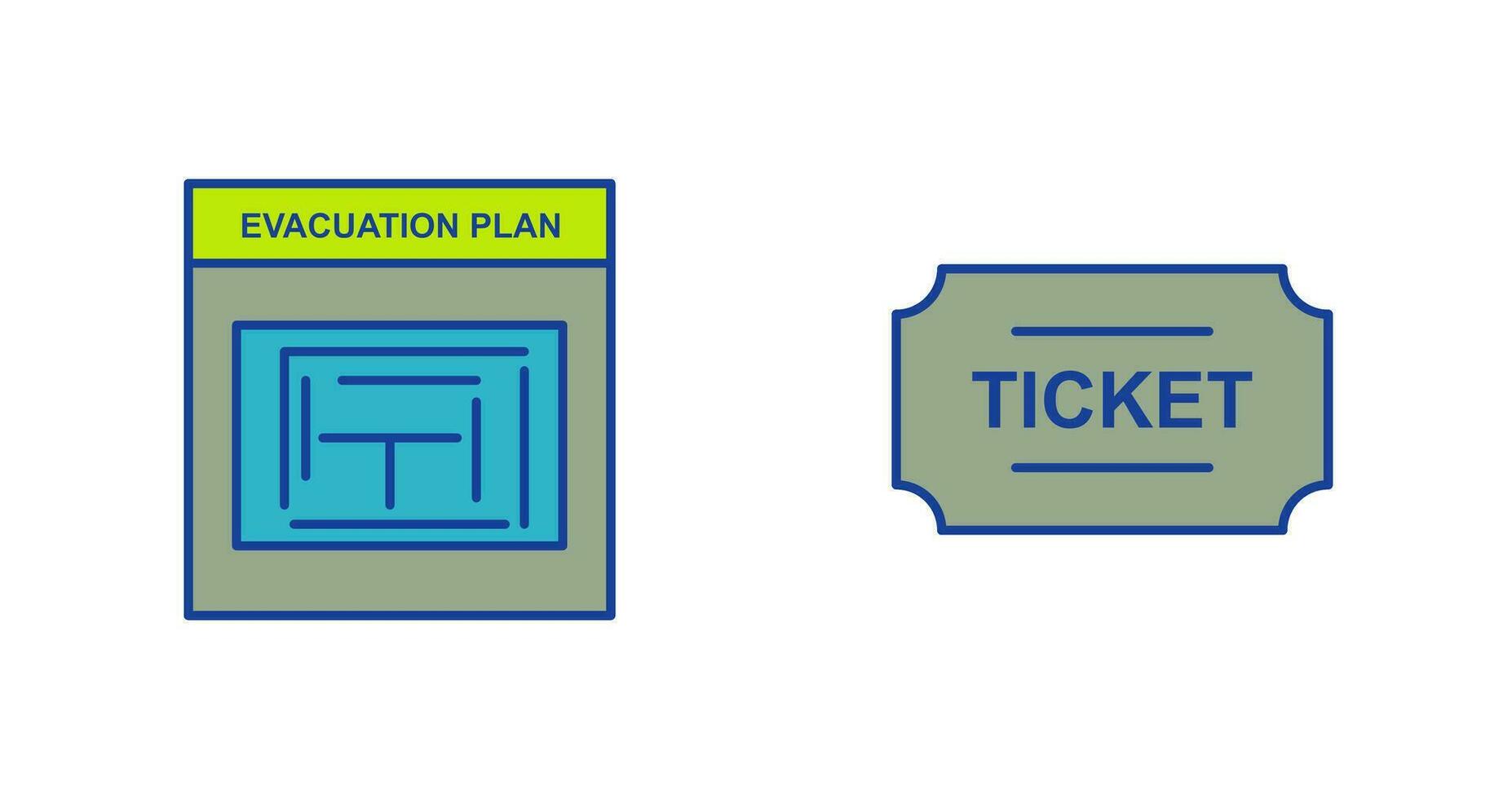 Evacuation Plan and Tickets Icon vector