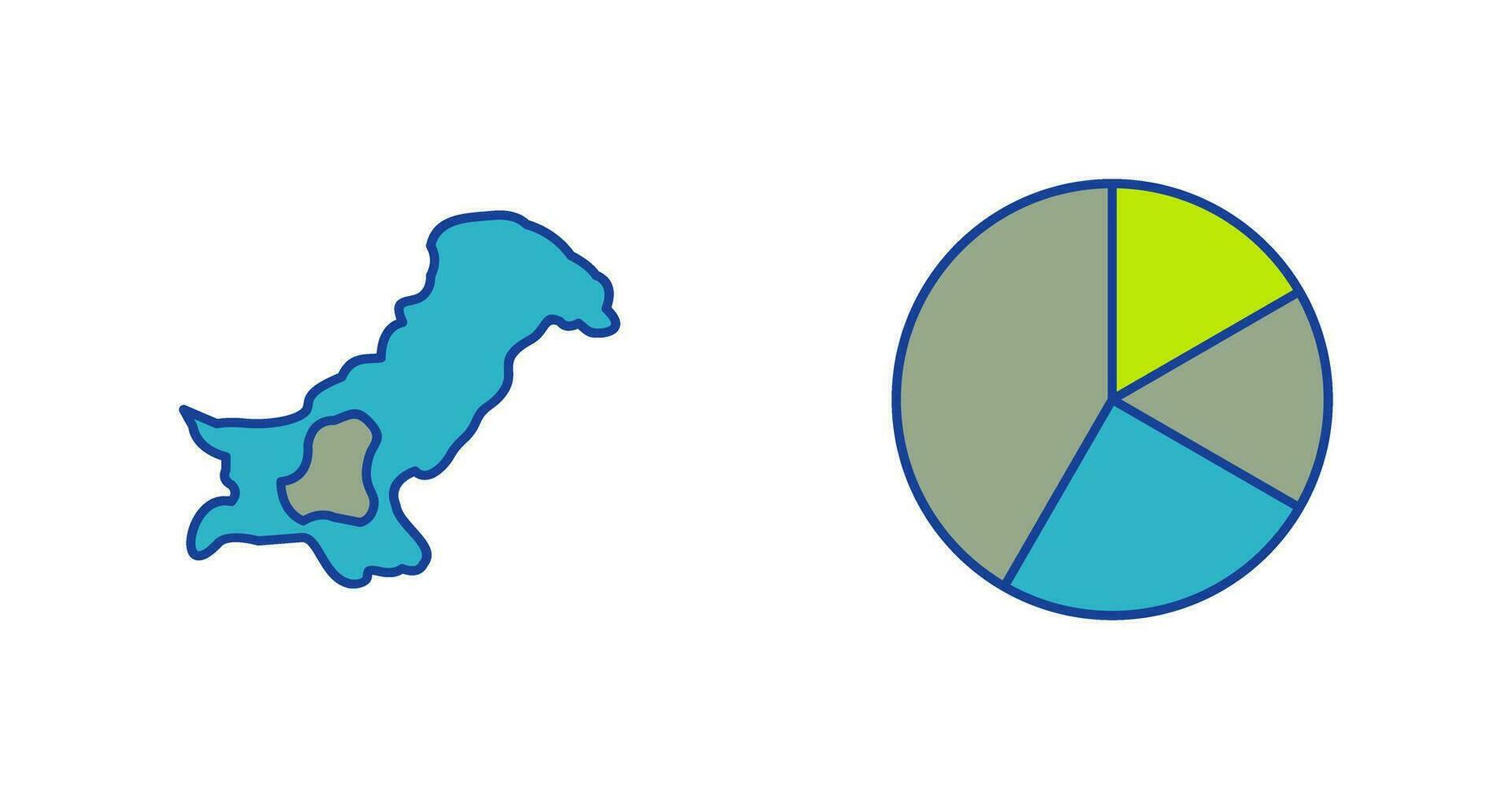 Map and Pie Icon vector