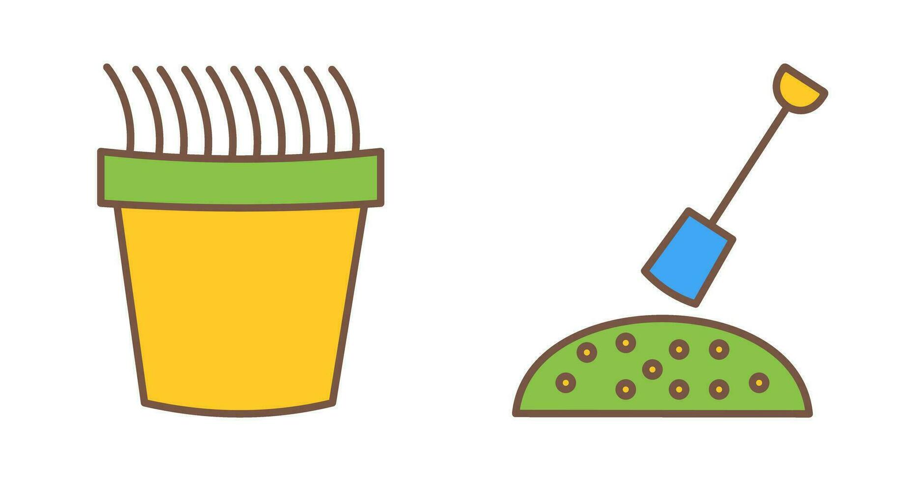 Gress Pot and Gardening Icon vector