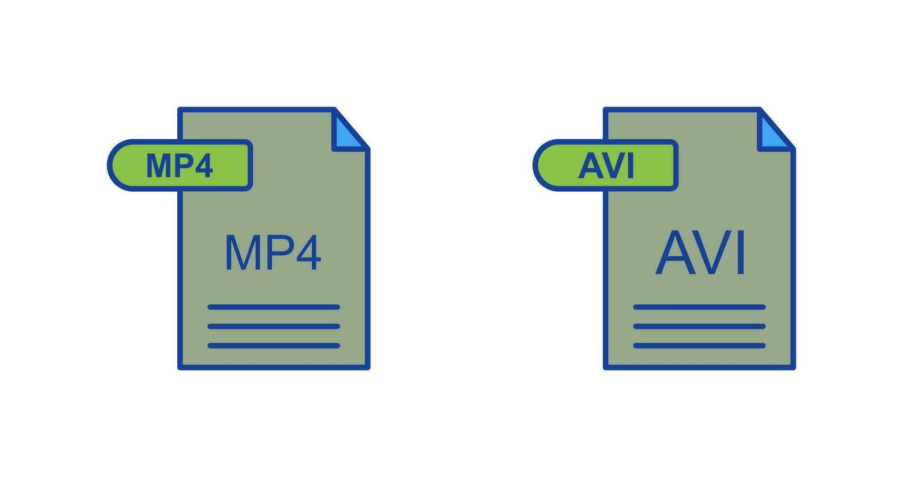 MP4 and AVI  Icon vector