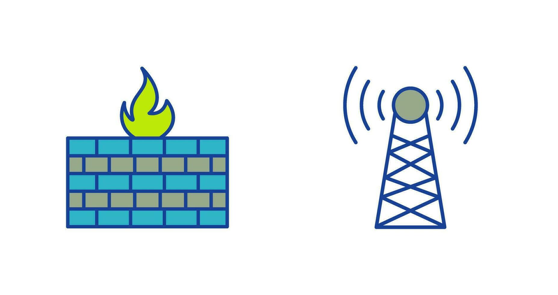 Firewall and Tower Icon vector