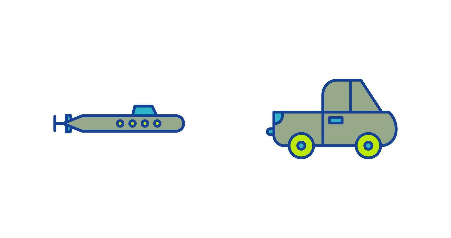 Submarine and Pickup Icon vector