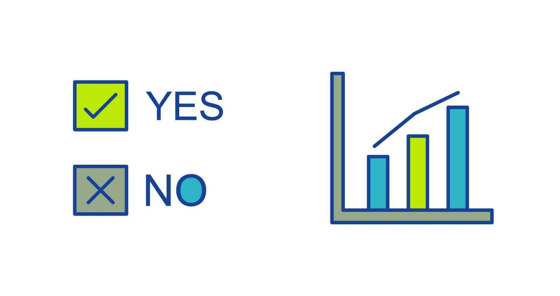 Yes No Option and Statistics Icon vector