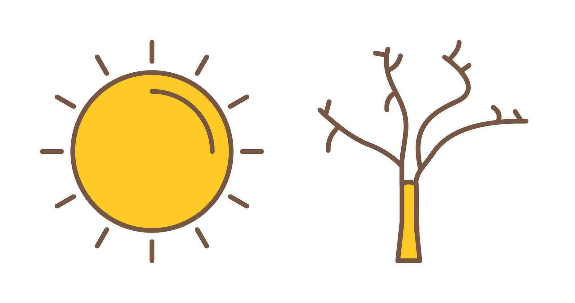 Sun and Tree Icon vector