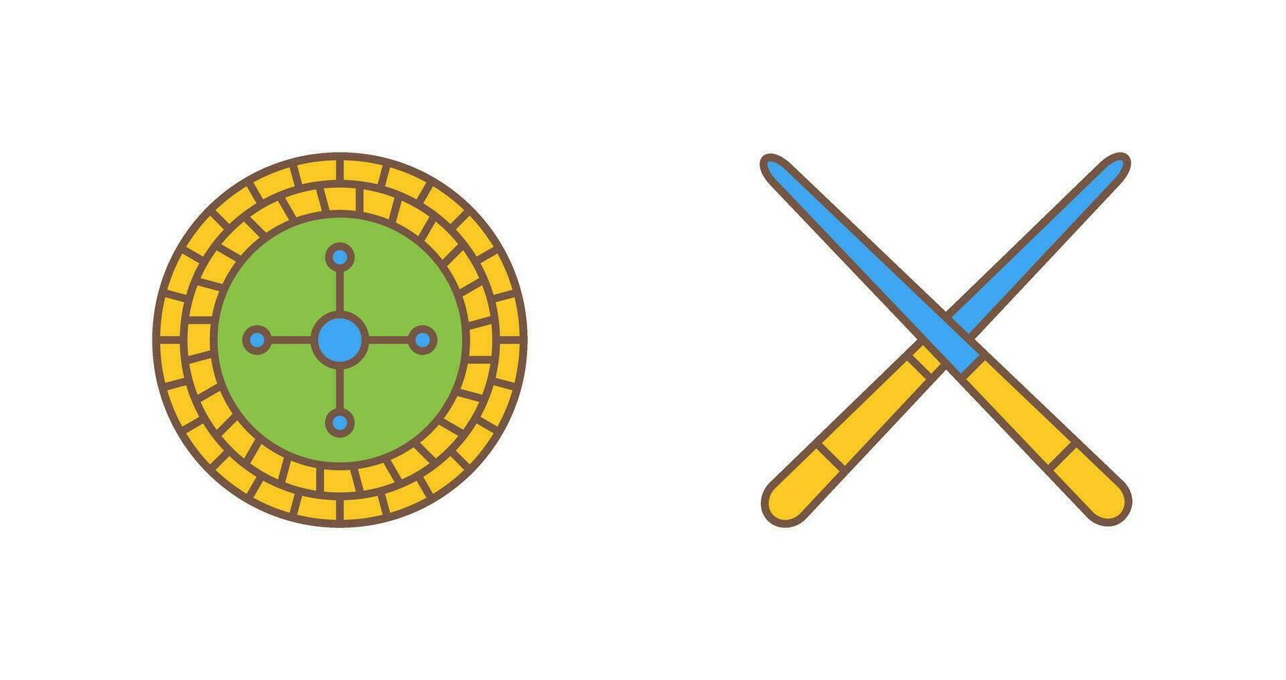 roulette and Pool cue  Icon vector