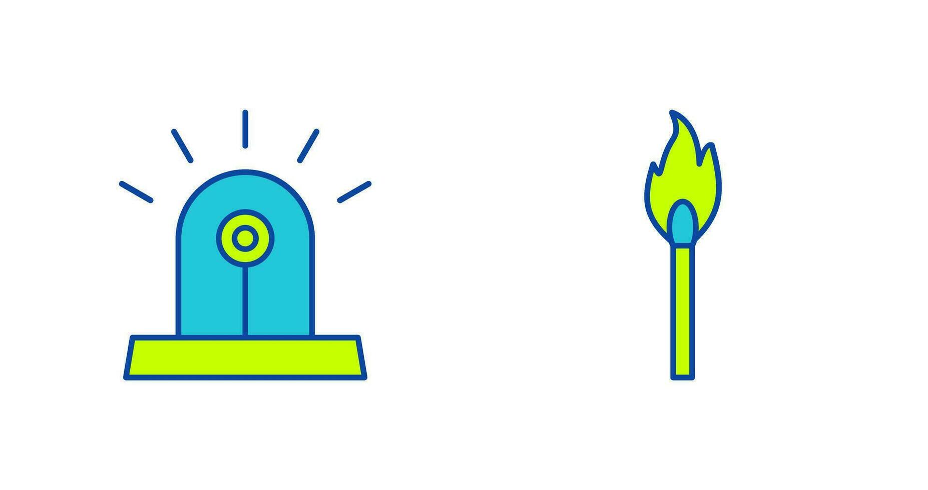 siren and lit matchstick Icon vector