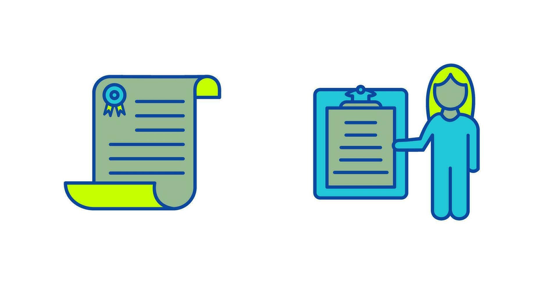 Diploma and Female Presenter Icon vector