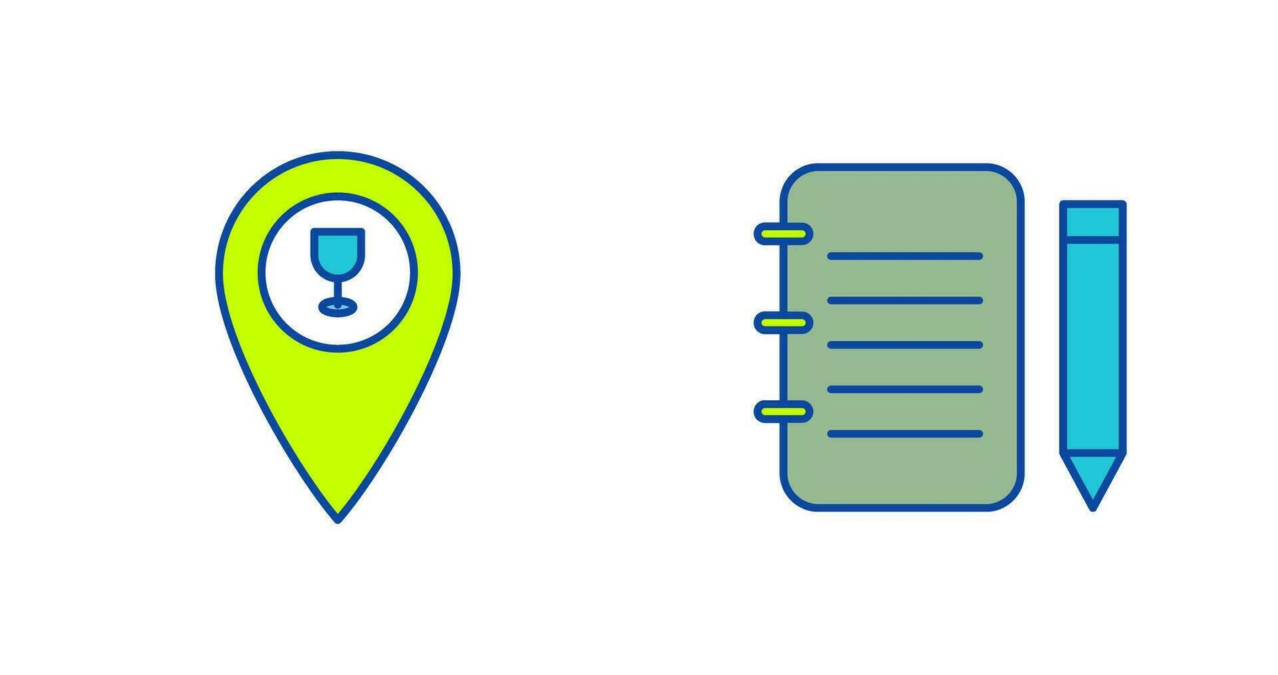 bar location and notepad Icon vector