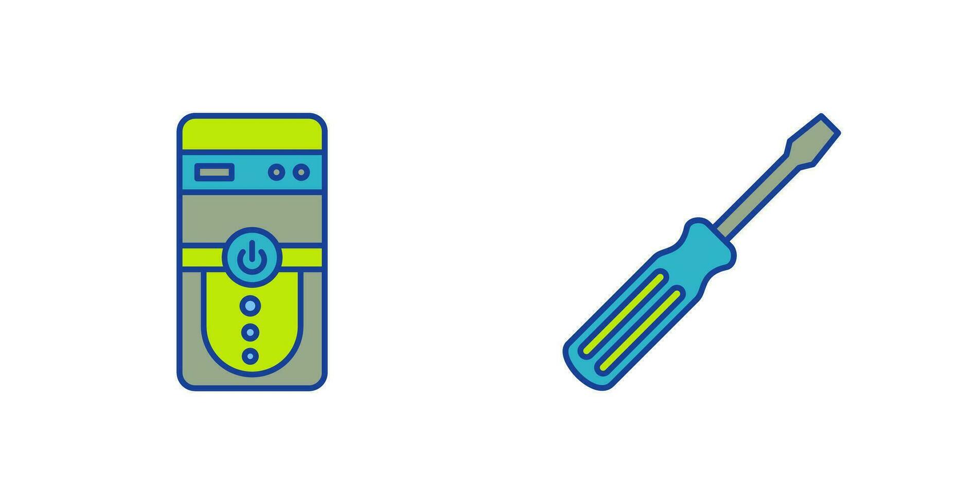 Cpu and Screw driver Icon vector