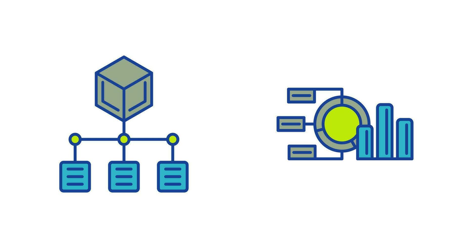 Pie Chart and distribution Icon vector