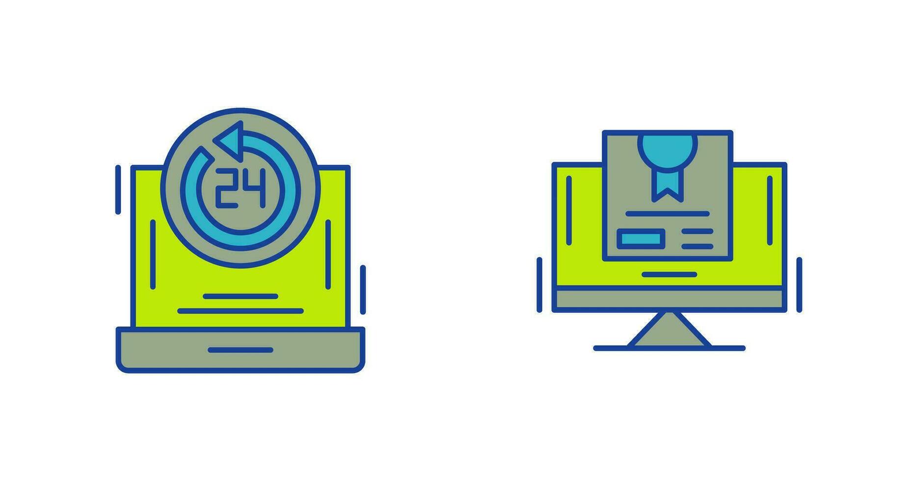 24h Support and New Lable Icon vector