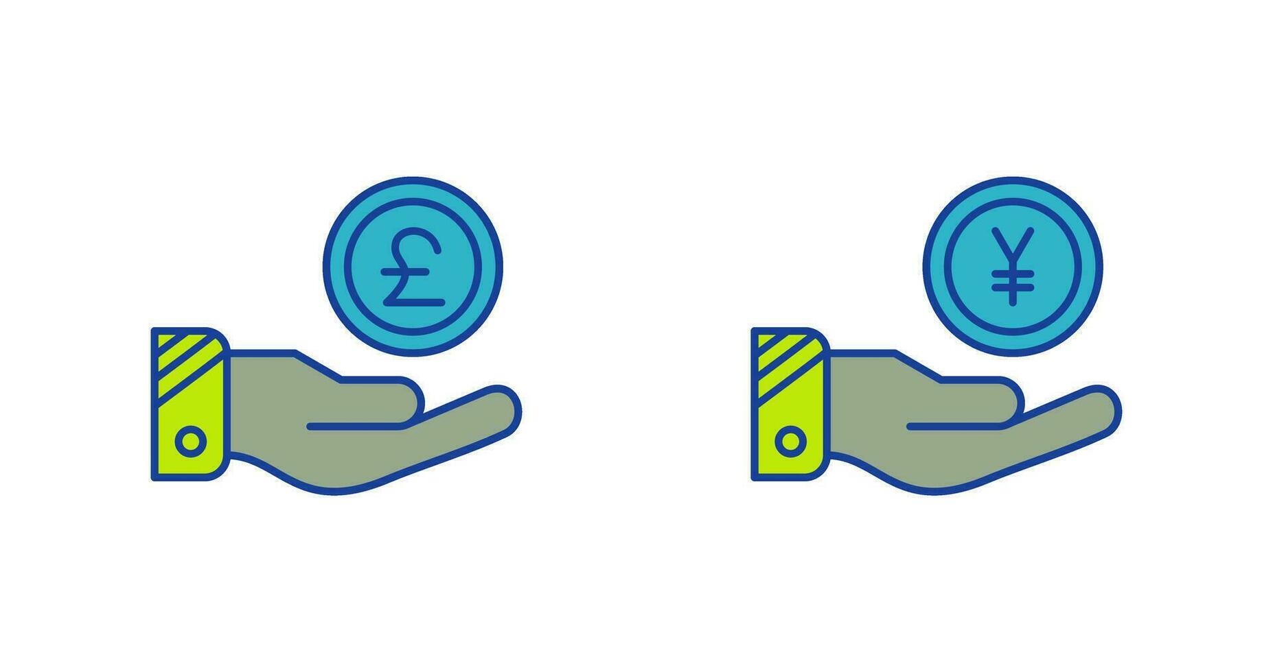 Pound and Yen Icon vector