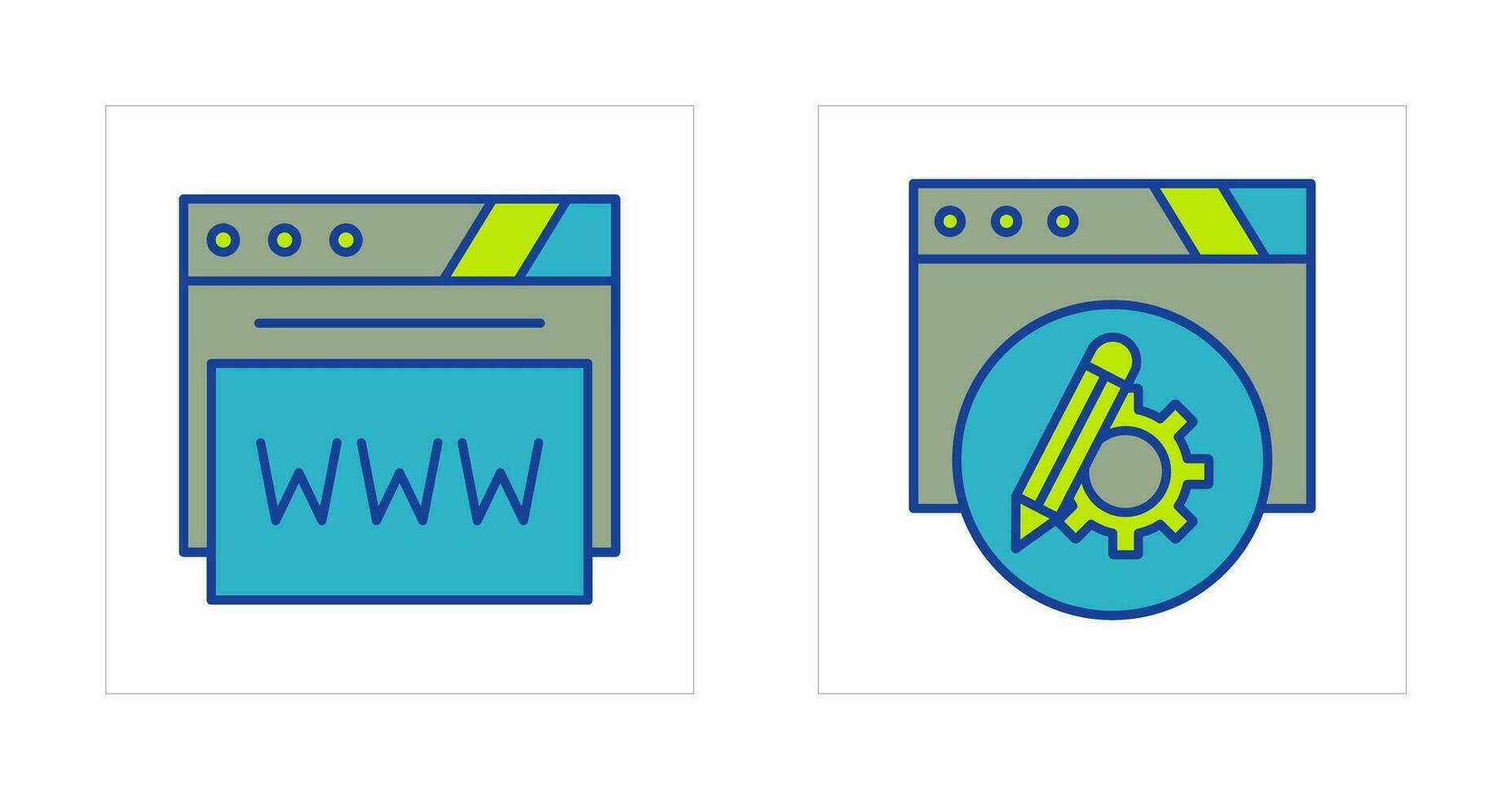 Setting and Web Browser Icon vector