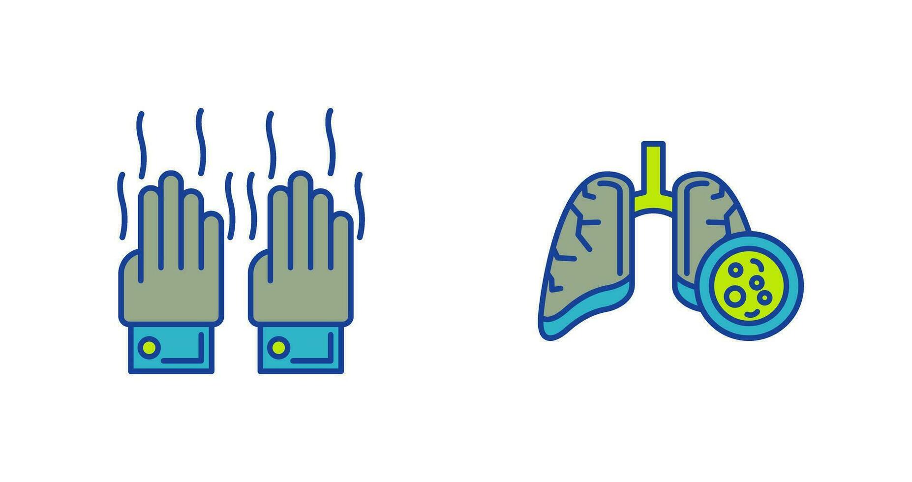 Smelly Hands and Lung Cancer Icon vector