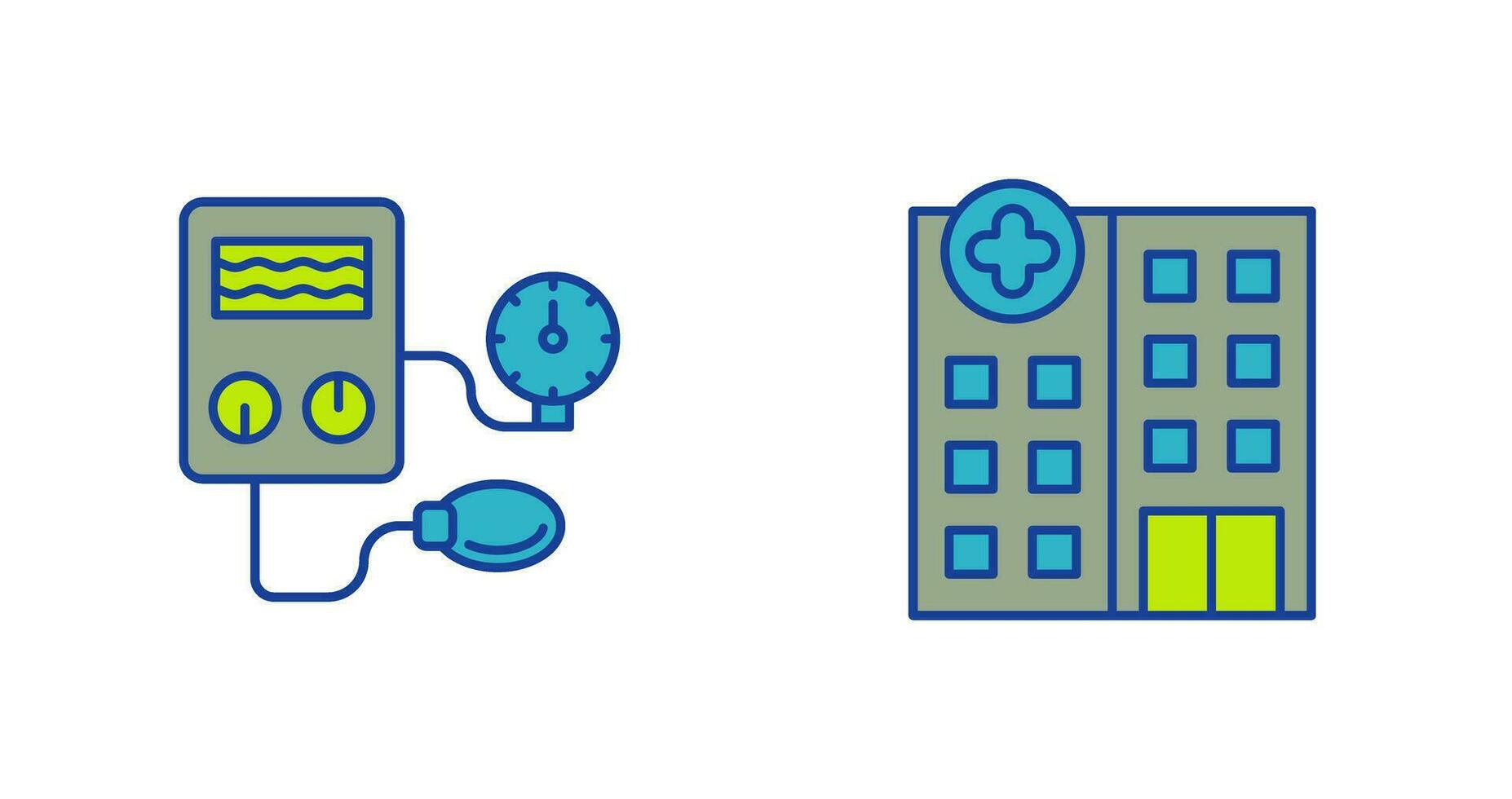 Arterial Pressure and Hospital Icon vector